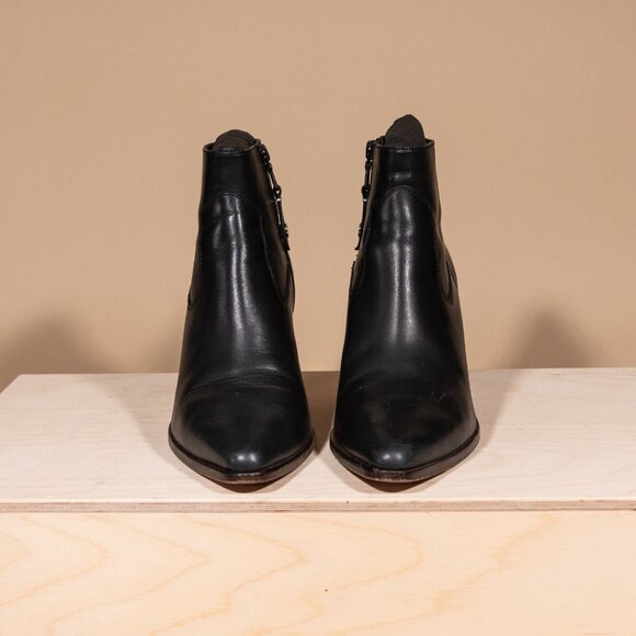 Rag & Bone Razor Black Leather Boot Size 39/9 - Picture 3 of 11